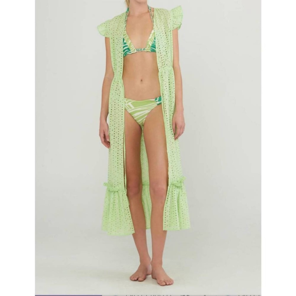 PALMACEA Swimwear eyelet cover up in celery Medium